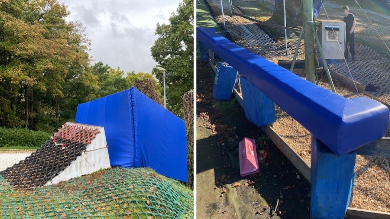 Crash mat covers for a ski resort